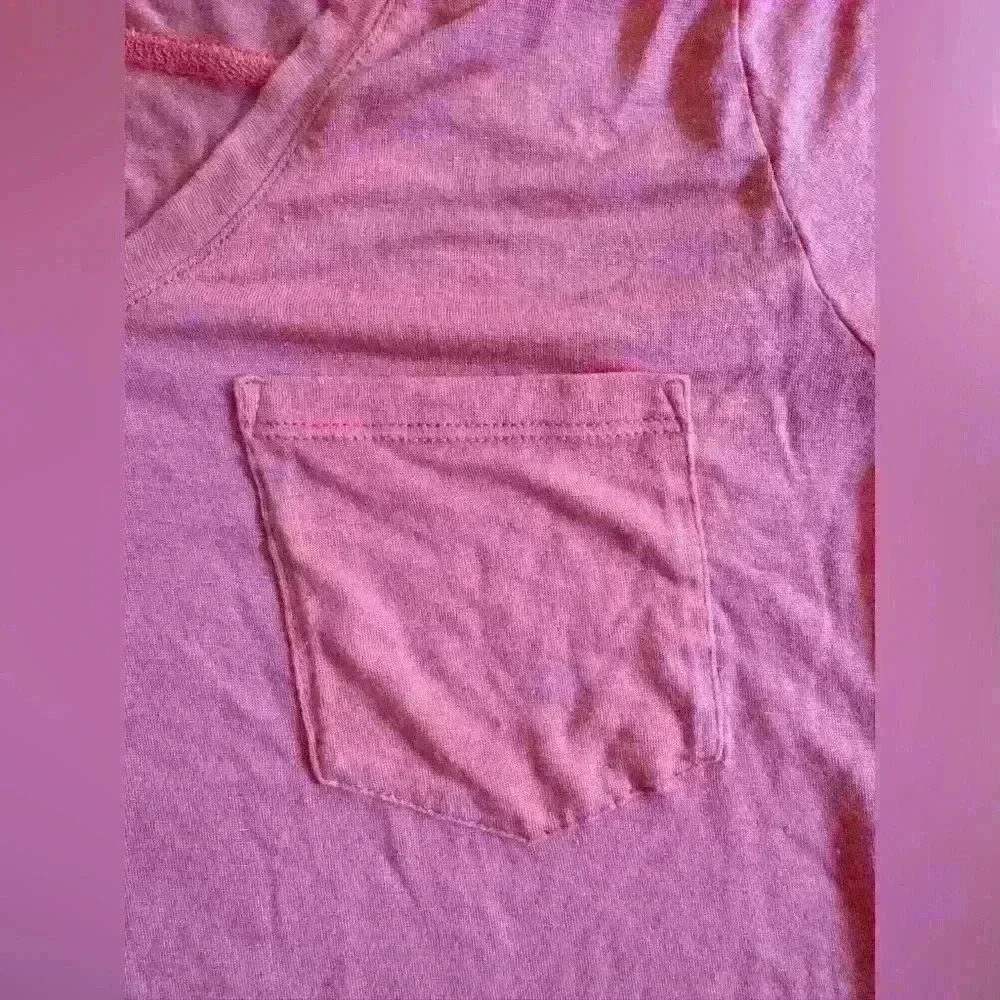 Prana Pink Stretchy Short Sleeve V Neck Shirt Size XS - Picture 4 of 7